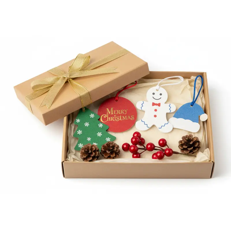 Christmas-themed paper air freshener gift box set with festive designs